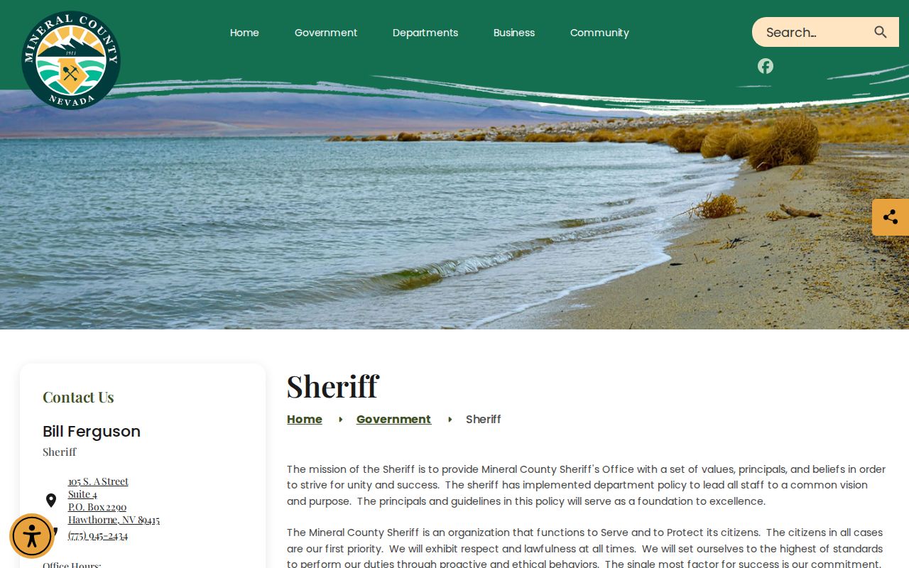 Mineral County Sheriff's Office contact for warrant records