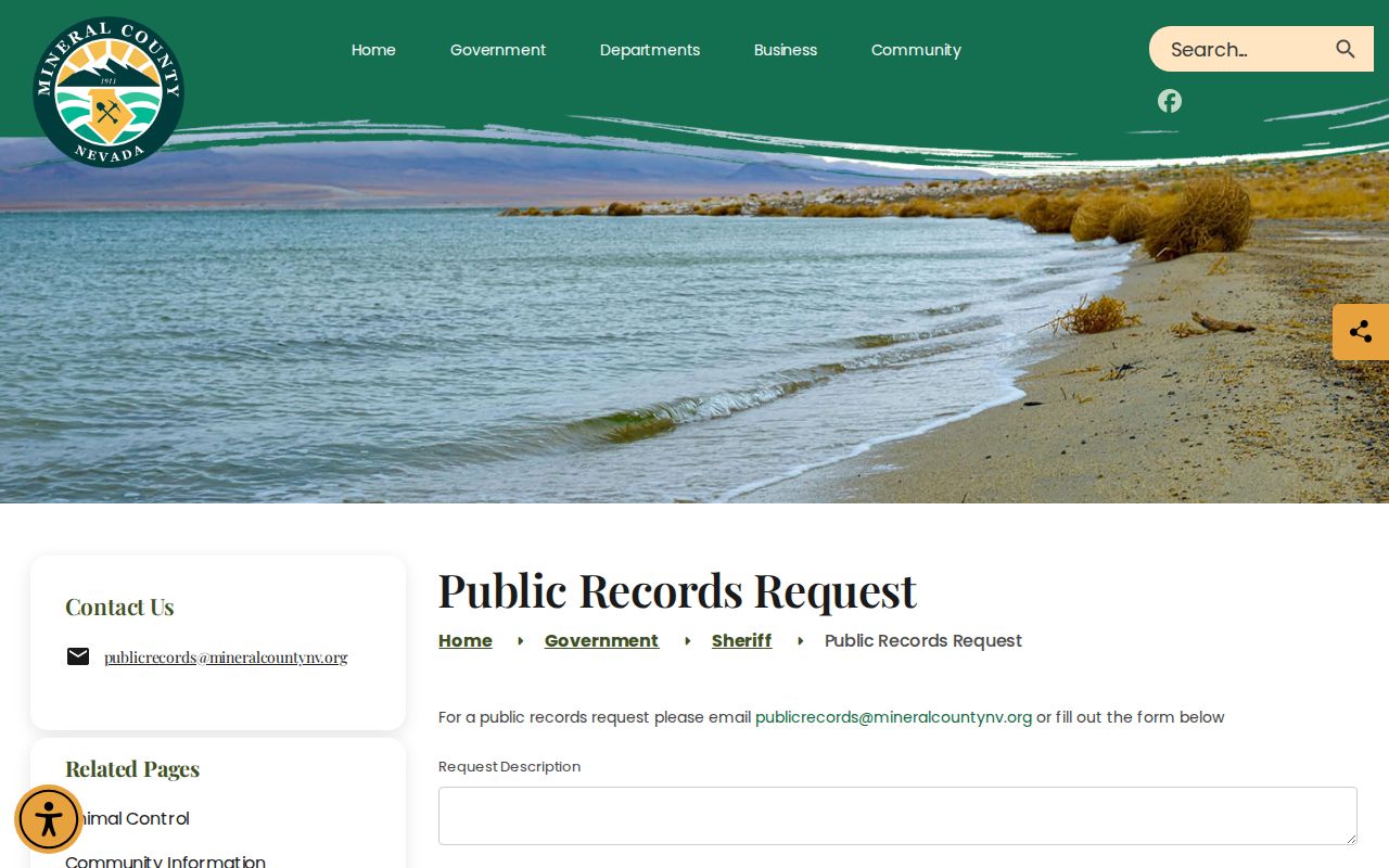 Mineral County warrant records public-records request form
